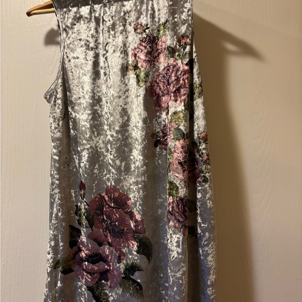 Acting Pro Silver Crushed Velvet Top